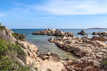 Fototapeta na wymiar La Maddalena, Sardinia, Italy - Rocks alternate with inlets along the coast of the island
