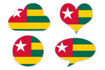 Togo flag in different shapes
