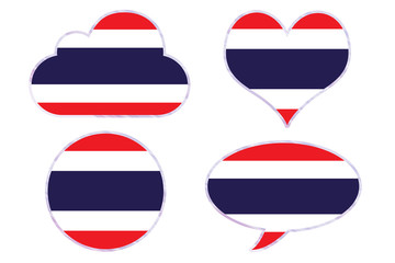 Thailand flag in different shapes