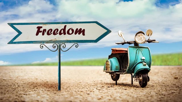 Street Sign the Way to Freedom