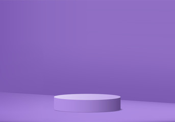 Minimal purple Podium and scene with 3d render vector in abstract background composition, 3d illustration mock up scene geometry shape platform forms for product display. stage for awards in modern - obrazy, fototapety, plakaty
