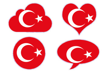 Turkey flag in different shapes