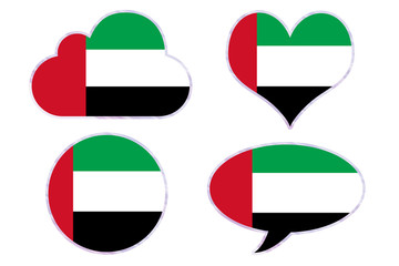 United Arab Emirates flag in different shapes