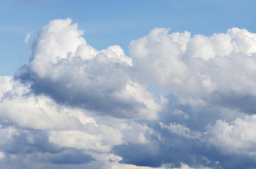 different shapes of clouds in the blue sky. cloud background.