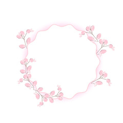 Obraz na płótnie Canvas Watercolor frame with pink floral concept