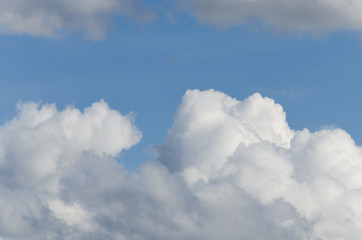 different shapes of clouds in the blue sky. cloud background.