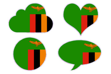 Zambia flag in different shapes