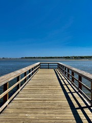 wooden bridge over the sea