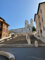 Naklejka premium Scalinata a Trinità dei Monti a Roma, Piazza di Spagna