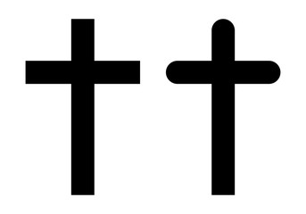 Cruces negras sobre fondo blanco.