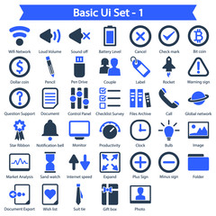 Basic Ui Icon set 1 - Blue series