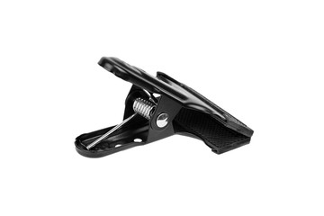 Clamp, spring clip with rubber protective sleeve, isolated on white background