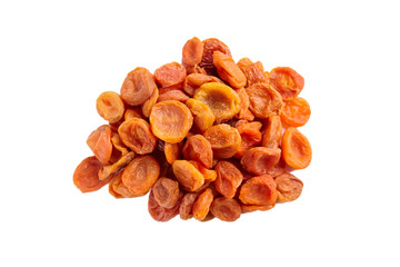 Dried apricot fruits isolated on white background