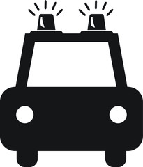 Fototapeta premium Police car with siren vector icon simple design