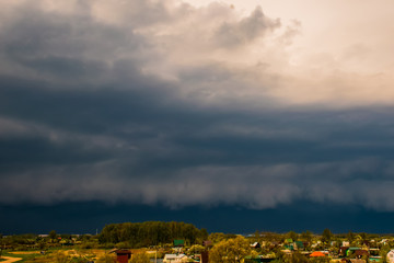 threatening clouds are coming over the city