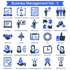 Fototapeta premium Business management Icon set 5 - Blue series