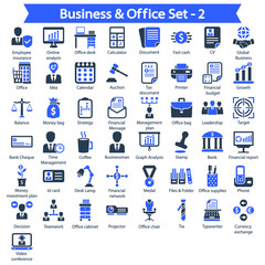 Business & office Icon set 2 - Blue series