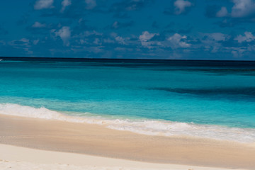 Fototapeta na wymiar Caribbean beach on the island of Anguilla the most beautiful sea in the Antilles