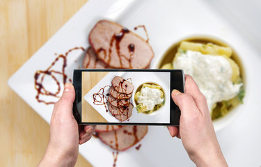 Taking photo of the food