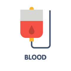 Icon blood  flat style icon design  illustration on white background