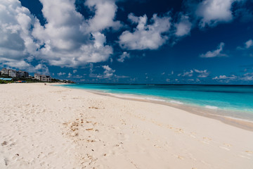 Caribbean beach on the island of Anguilla the most beautiful sea in the Antilles