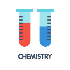 Icon Chemistry  flat style icon design  illustration on white background