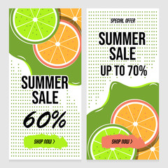 Summer sale banners with abstract dot for business marketing and advertizing
