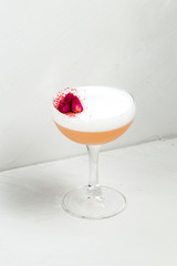 Alcohol sweet sour foam cocktail flower