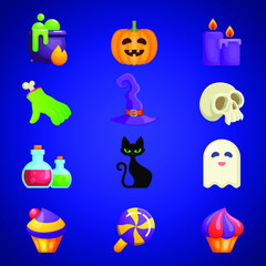 Halloween icons. Vector illustration