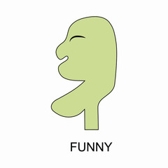 Funny fool face man emoji avatar laugh icon logo sign silhouette Modern creative cartoon design Fashion print for clothes apparel greeting invitation card picture banner poster flyer websites Vector