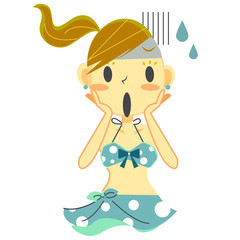 女の子ビキニ　ガーン
