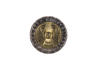 Kazakh coin 200 tenge isolated on a white background