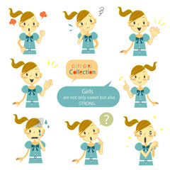 女の子ワンピース　表情セット