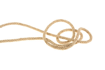 flax rope isolated on white background.