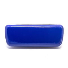 Genuine leather glasses case on white background isolated