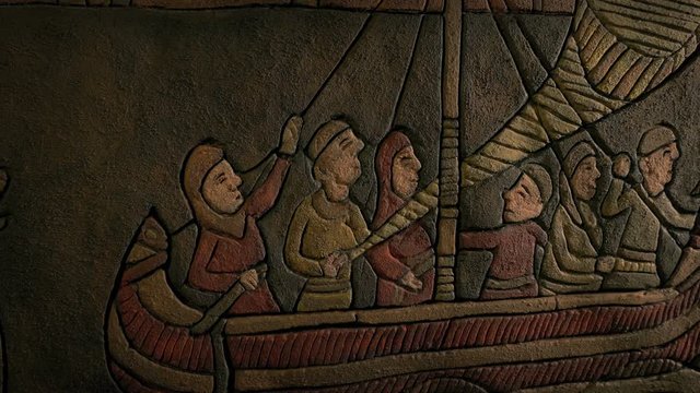 Norse Long Boat Historical Artwork
