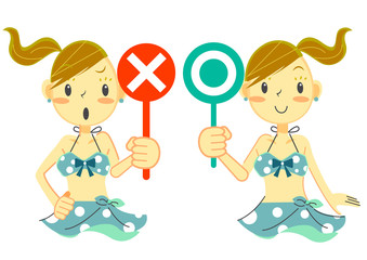 女の子ビキニ　マルバツセット