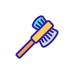 double-sided shoe brush with handle icon vector. double-sided shoe brush with handle sign. color symbol illustration