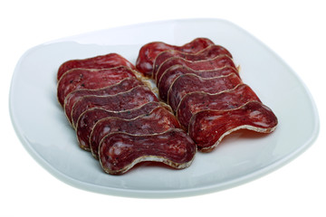 Spanish tapas, fuet dish