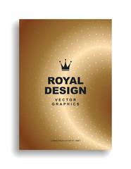 Gold cover design. Premium quality. Crown. Vector eps 10
