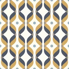 Wall murals 1950s Ogee seamless vector curved pattern, abstract geometric background. Mid century modern wallpaper pattern.
