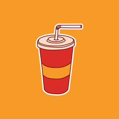 Soft drink illustration for logo, icon and sticker