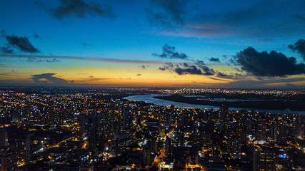 sunset over the river