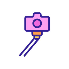 selfie stick for phone icon vector. selfie stick for phone sign. color symbol illustration