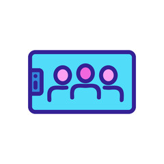 group selfie icon vector. group selfie sign. color symbol illustration