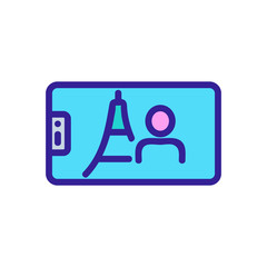 selfie shot with eiffel tower icon vector. selfie shot with eiffel tower sign. color symbol illustration