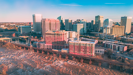 Richmond Virginia Skyline Over The James River