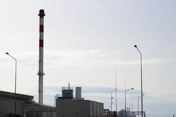 factory pipe against the sky