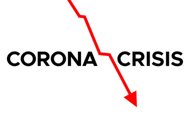 Coronavirus Crisis. Abstract vector concept of world finance crisis because coronavirus quarantine. Negative impact on trade market and global economy