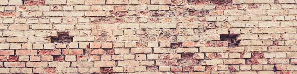 brick wall textured retro shabby background panorama